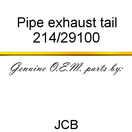 Pipe, exhaust tail 214/29100