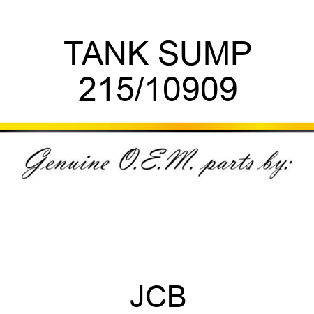 TANK SUMP 215/10909