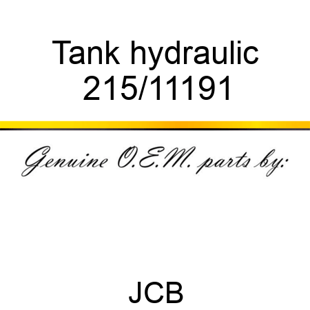 Tank hydraulic 215/11191