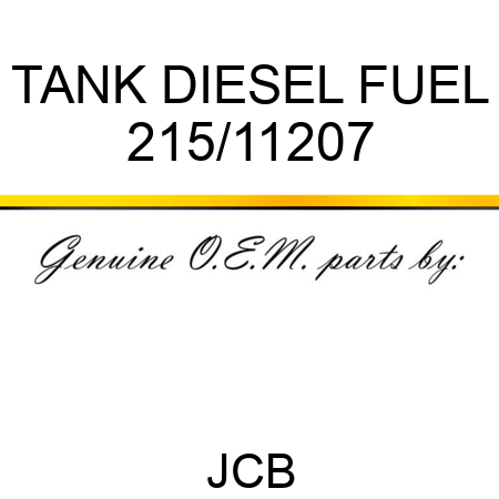 TANK, DIESEL FUEL 215/11207