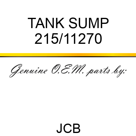 TANK SUMP 215/11270