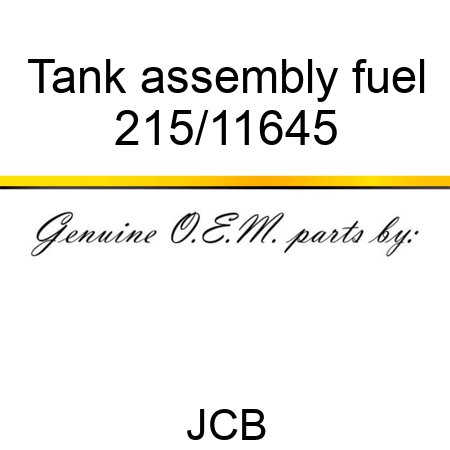 Tank assembly fuel 215/11645