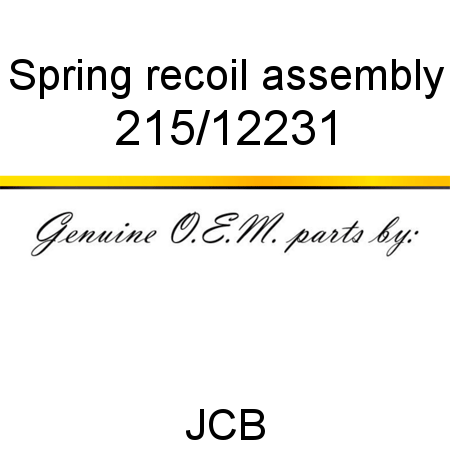 Spring, recoil assembly 215/12231
