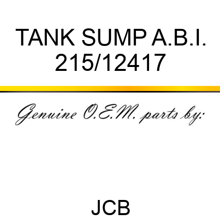 TANK SUMP A.B.I. 215/12417