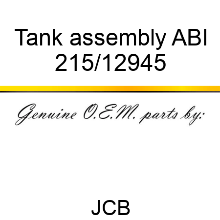 Tank assembly, ABI 215/12945