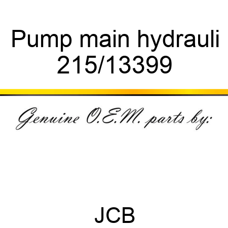 Pump main hydrauli 215/13399