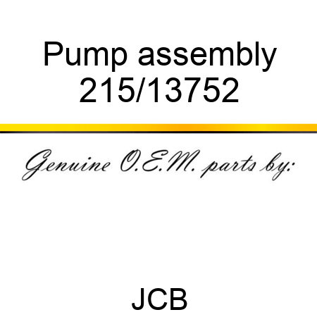 Pump assembly 215/13752