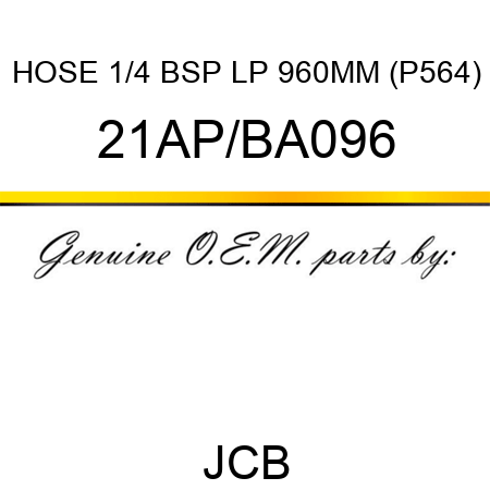 HOSE 1/4 BSP LP 960MM (P564) 21AP/BA096