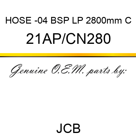 HOSE -04 BSP LP 2800mm C 21AP/CN280