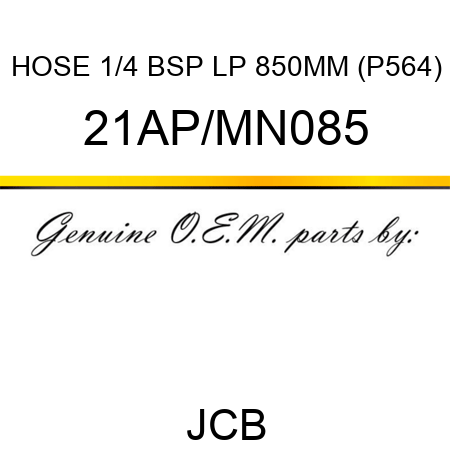 HOSE 1/4 BSP LP 850MM (P564) 21AP/MN085