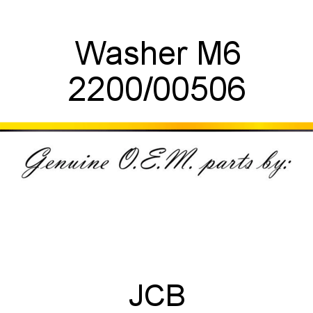 Washer, M6 2200/00506