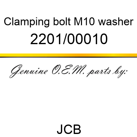 Clamping bolt M10 washer 2201/00010