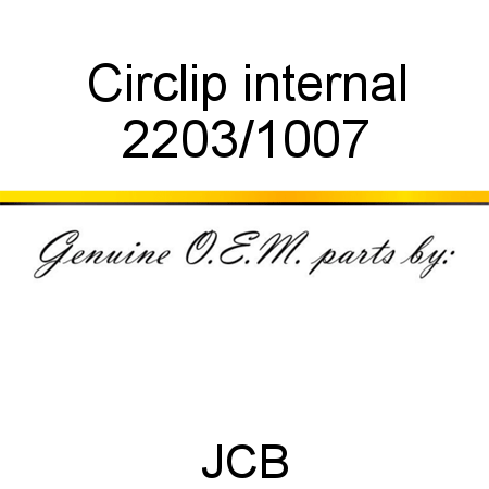 Circlip, internal 2203/1007
