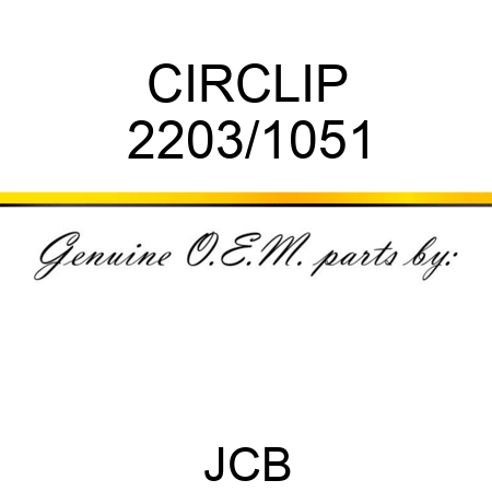 CIRCLIP 2203/1051