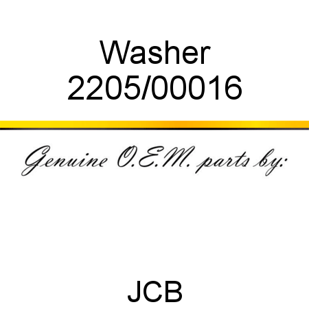 Washer 2205/00016