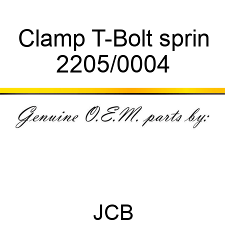 Clamp T-Bolt sprin 2205/0004