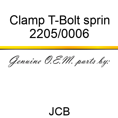 Clamp T-Bolt sprin 2205/0006