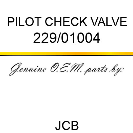 PILOT CHECK VALVE 229/01004