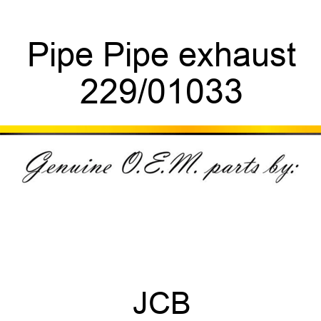Pipe Pipe exhaust 229/01033