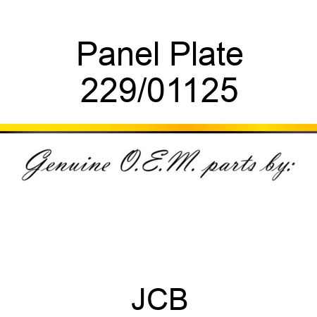 Panel Plate 229/01125