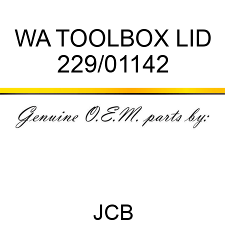 WA TOOLBOX LID 229/01142