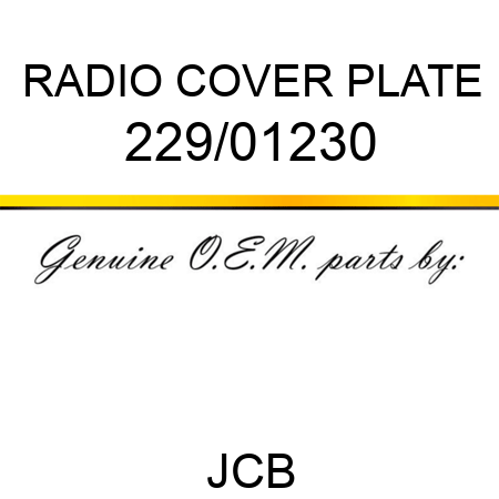 RADIO COVER PLATE 229/01230