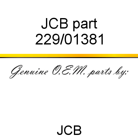 JCB part 229/01381
