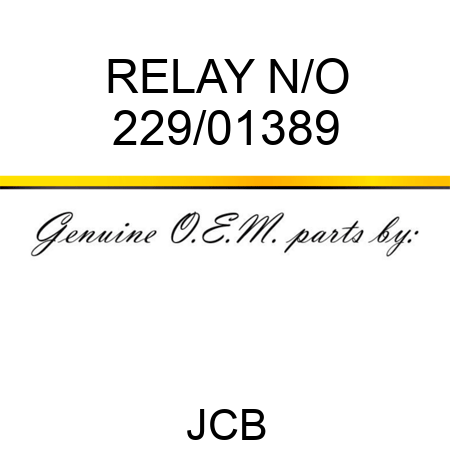 RELAY N/O 229/01389