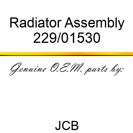 Radiator Assembly 229/01530