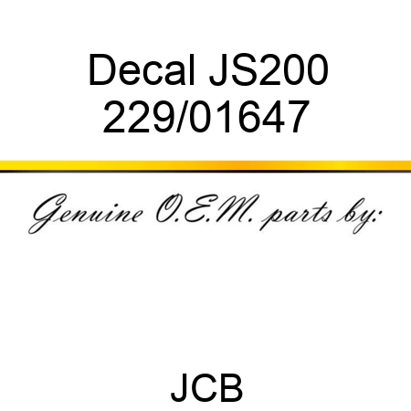 Decal JS200 229/01647