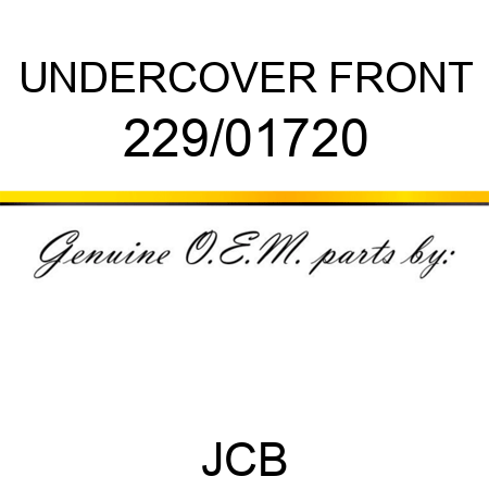 UNDERCOVER FRONT 229/01720