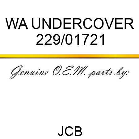 WA UNDERCOVER 229/01721