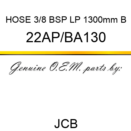 HOSE 3/8 BSP LP 1300mm B 22AP/BA130