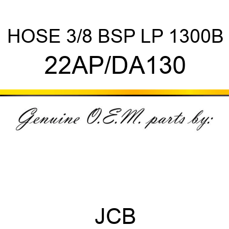 HOSE 3/8 BSP LP 1300B 22AP/DA130