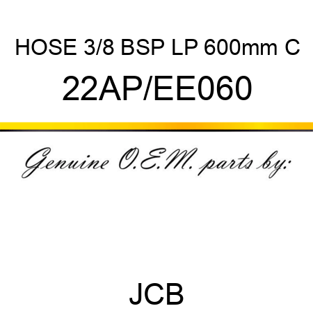 HOSE 3/8 BSP LP 600mm C 22AP/EE060