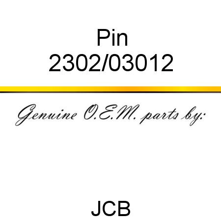 Pin 2302/03012