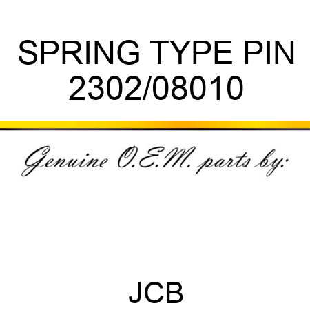 SPRING TYPE PIN 2302/08010