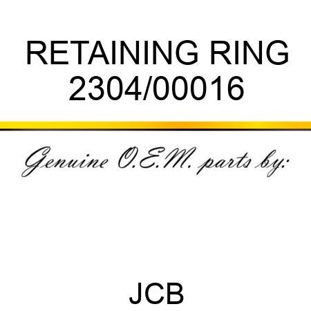 RETAINING RING 2304/00016