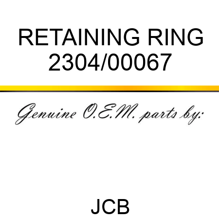 RETAINING RING 2304/00067