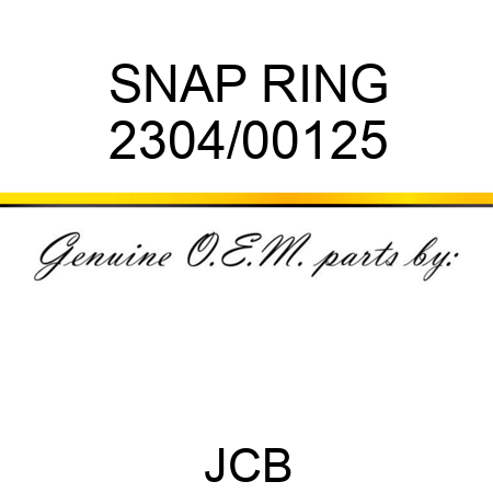 SNAP RING 2304/00125