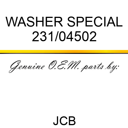 WASHER SPECIAL 231/04502