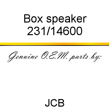 Box, speaker 231/14600
