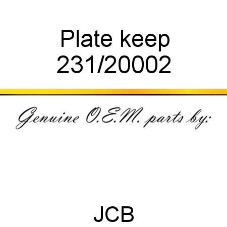 Plate, keep 231/20002