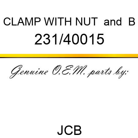 CLAMP WITH NUT & B 231/40015