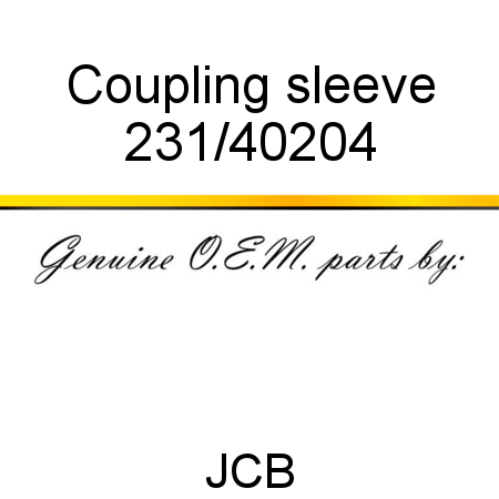 Coupling, sleeve 231/40204