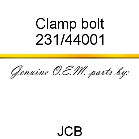 Clamp, bolt 231/44001