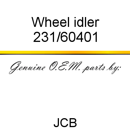 Wheel, idler 231/60401