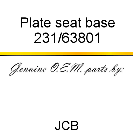 Plate, seat base 231/63801