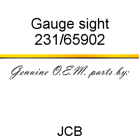 Gauge, sight 231/65902