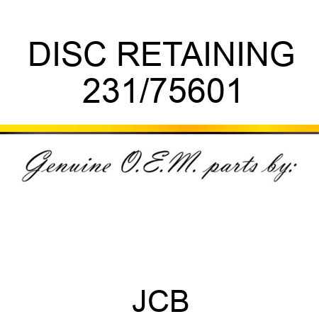 DISC RETAINING 231/75601